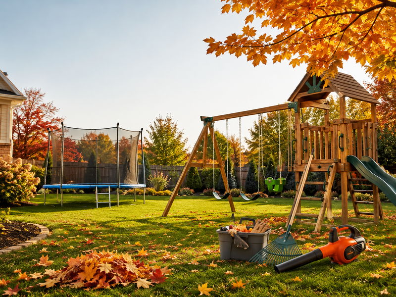 Fall Maintenance Tips for Swing Sets and Trampolines